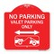 Signmission No Parking Valet Parking W/ Bidirectional Arrow & Car Tow Graphic Alum, 18" x 18", RW-1818-23646 A-DES-RW-1818-23646 - alternate 1
